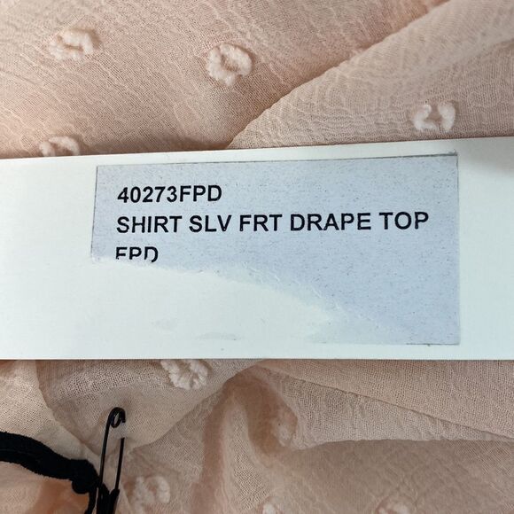 L’AGENCE Drape Top Sz XS Womens Sheer Swiss Dot Faux Wrap Surplice 40273FPD - Picture 8 of 8